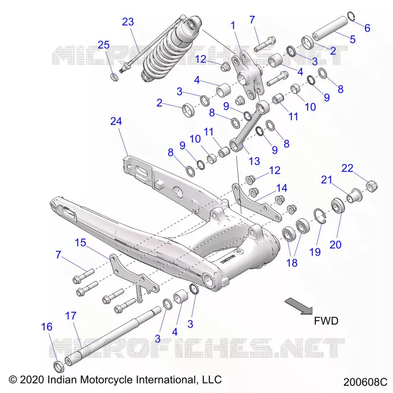 SUSPENSION TRASERA ASM., SWING ARM AND SHOCK