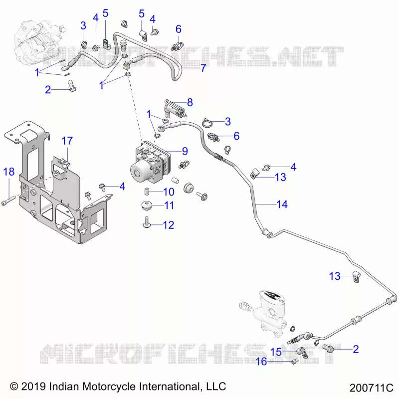 FRENOS, FRENO LINE, REAR, AND ABS MODULE ASM.