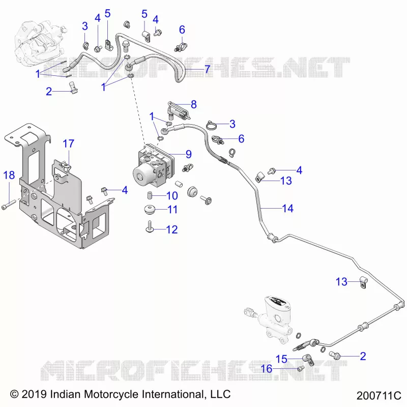 FRENOS, FRENO LINE, REAR, AND ABS MODULE ASM.
