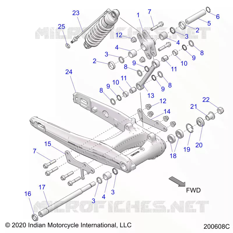 SUSPENSION TRASERA ASM., SWING ARM AND SHOCK