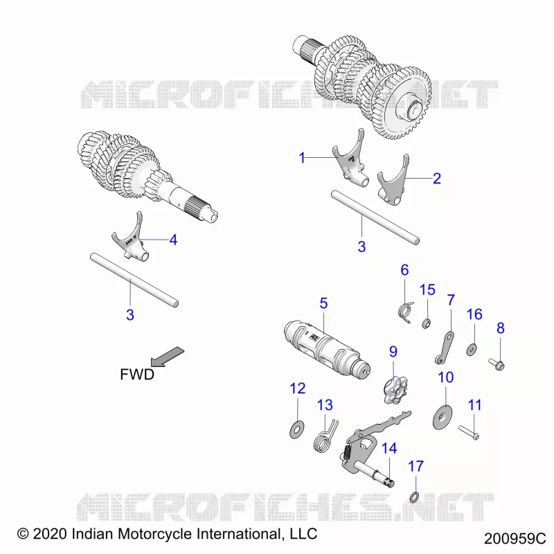 DRIVE TRAIN, HORQUILLAS DE CAMBIO AND DRUM