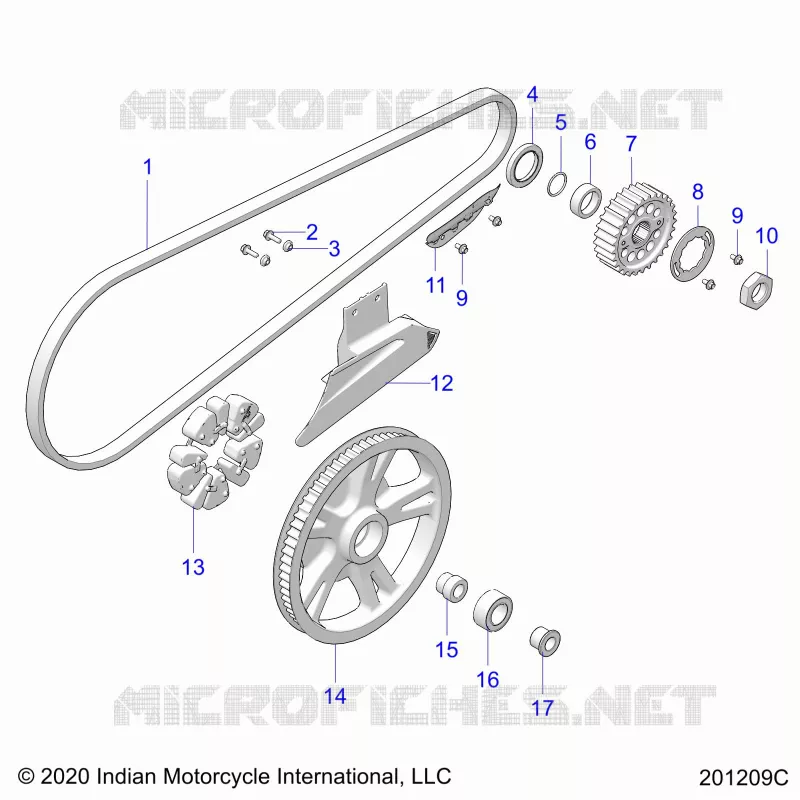 TREN, DRIVE SPROCKET, BELT AND GUARD