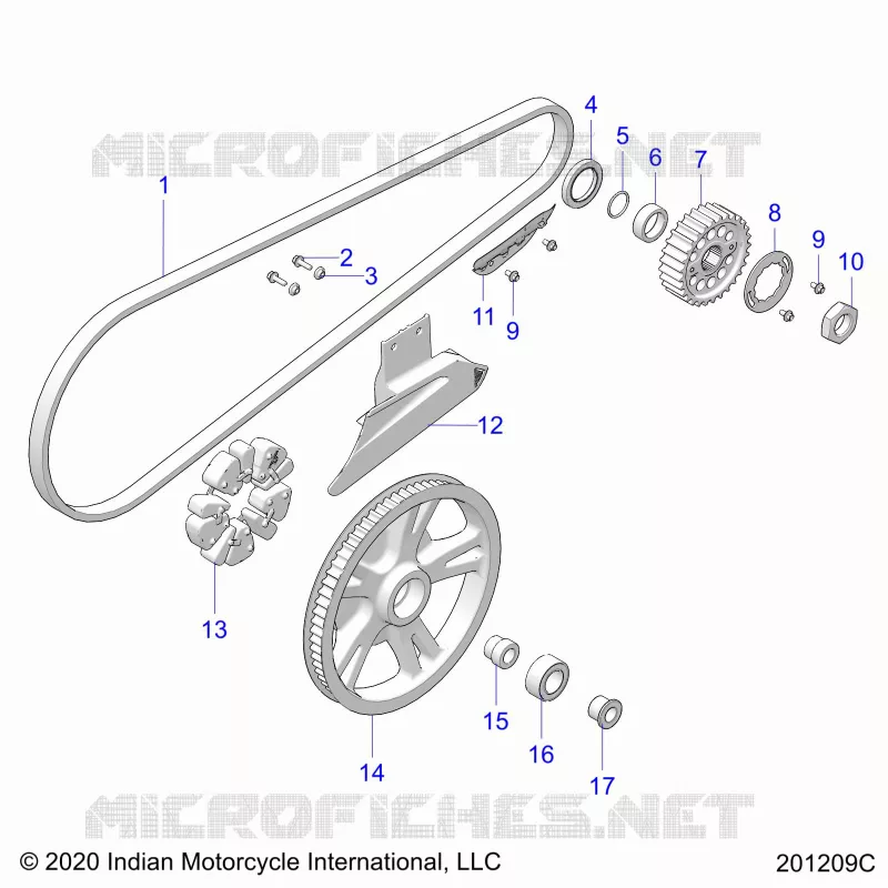 TREN, DRIVE SPROCKET, BELT AND GUARD