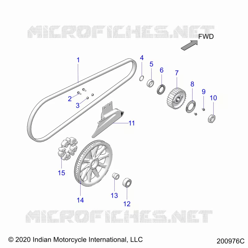 TREN, DRIVE SPROCKET, BELT AND GUARD