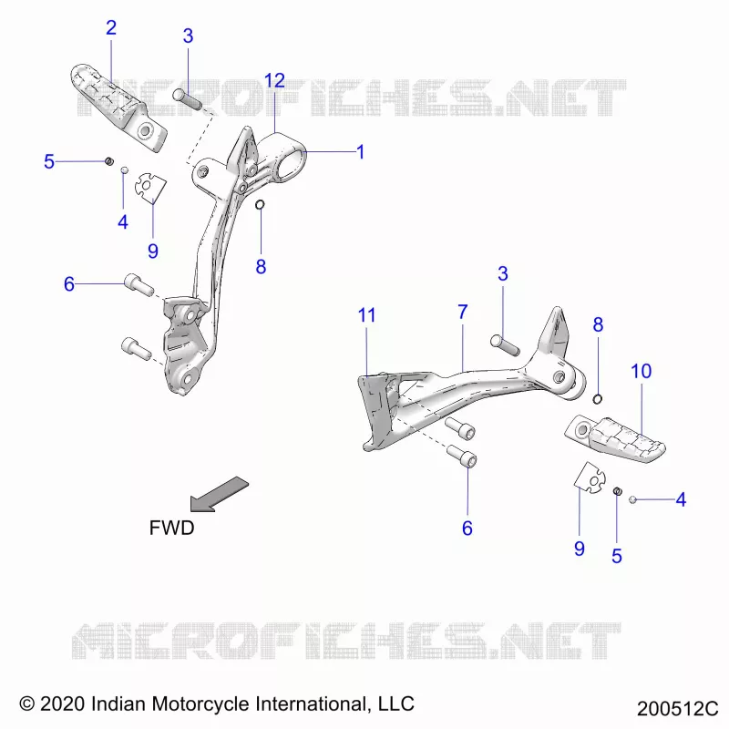 CHASIS, PASSENGER FOOTPEGS