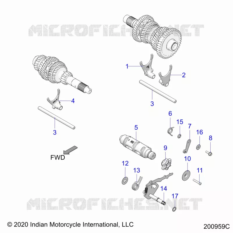 DRIVE TRAIN, HORQUILLAS DE CAMBIO AND DRUM