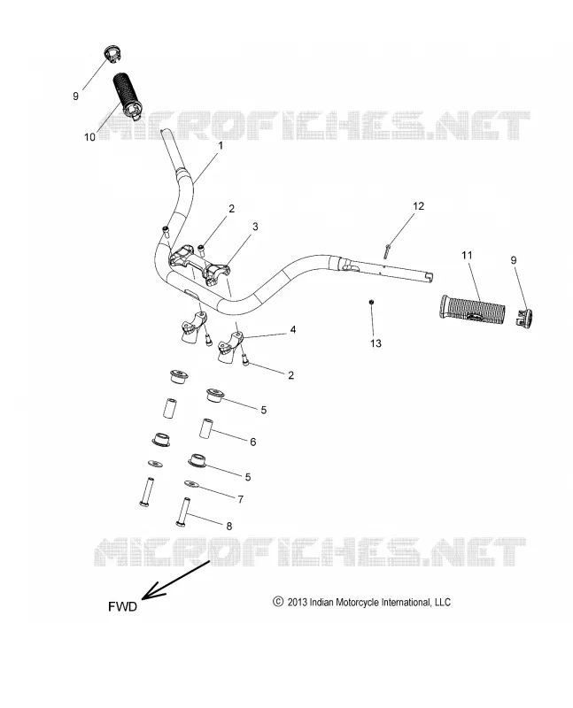 STEERING, HANDLEBAR MOUNTING AND GRIPS - N15CCC/CCV ALL OPTIONS (49INDIANHANDLEBAR15)