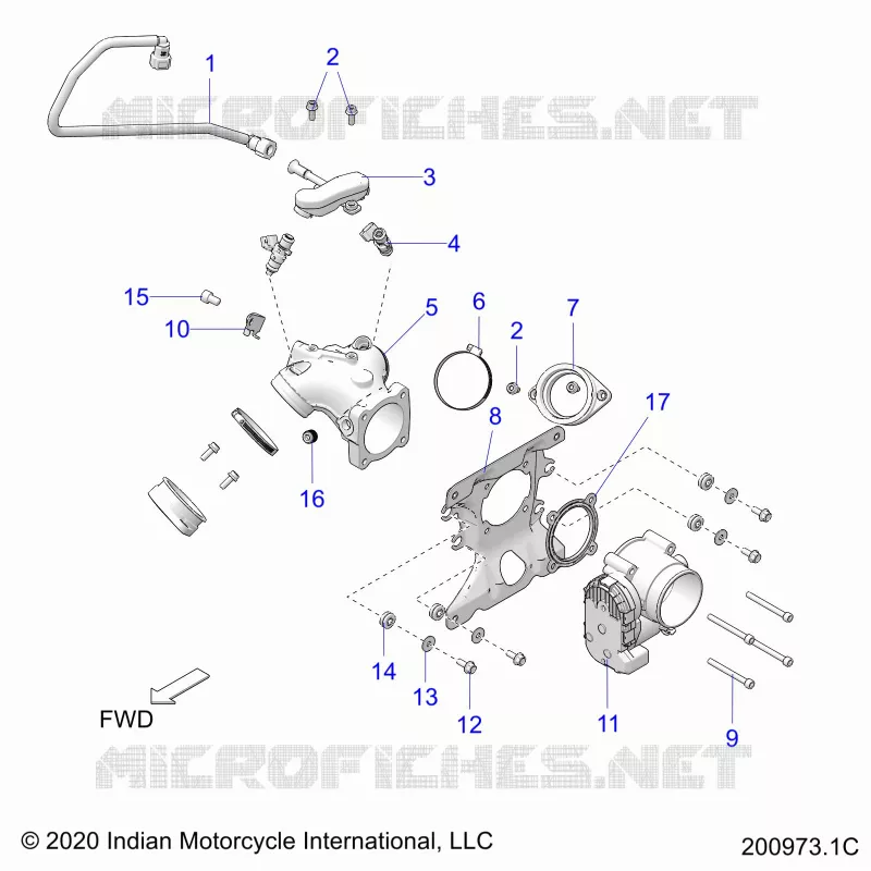 SISTEMA DE COMBUSTIBLE, FUEL CLAM SHELL/THROTTLE BODY
