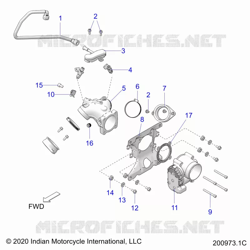 SISTEMA DE COMBUSTIBLE, FUEL CLAM SHELL/THROTTLE BODY