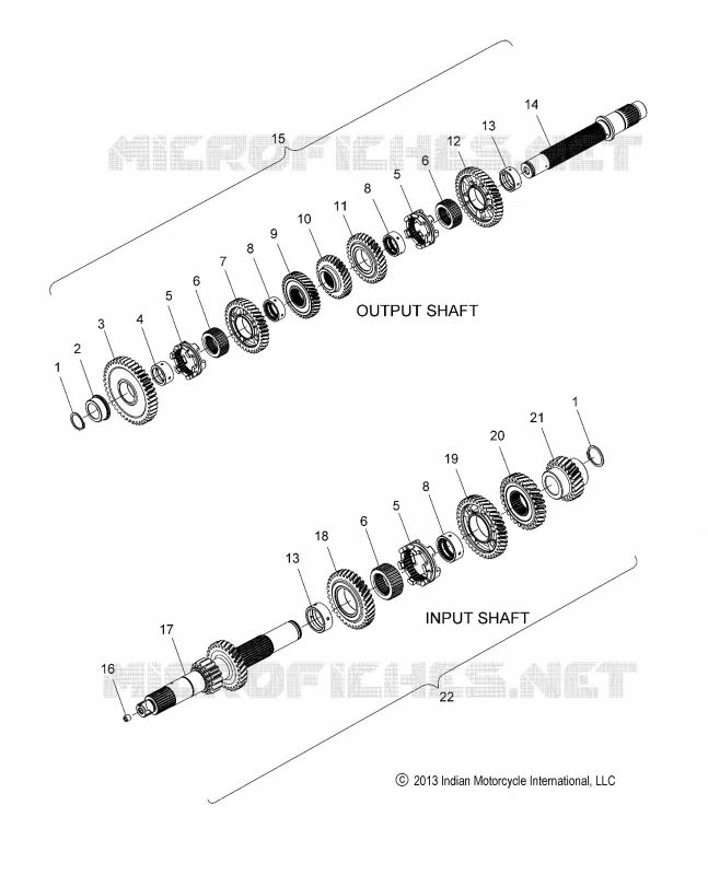 TREN, INPUT/OUTPUT SHAFT ASM.