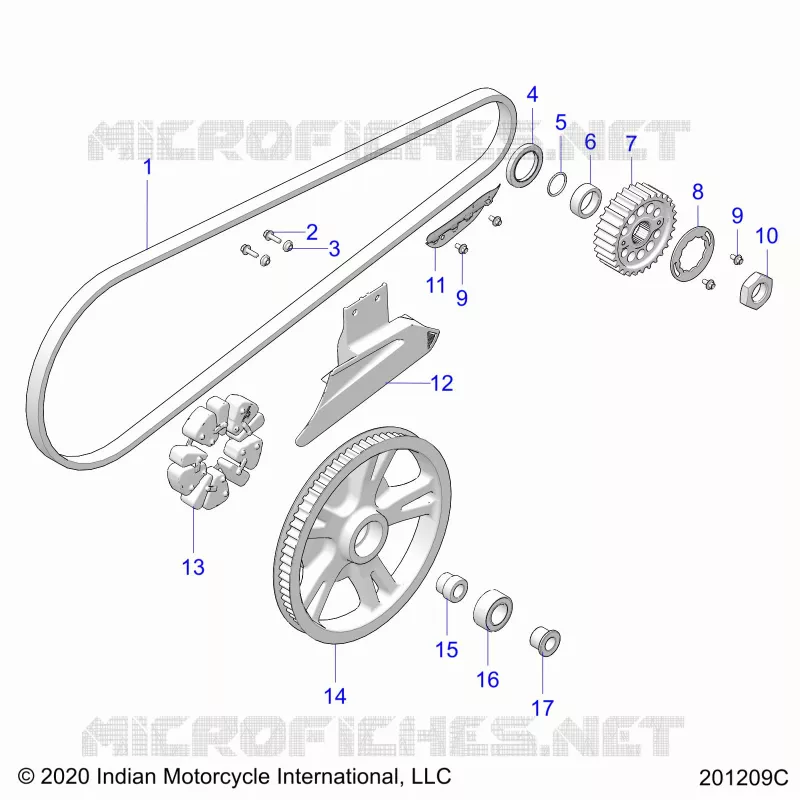 TREN, DRIVE SPROCKET, BELT AND GUARD