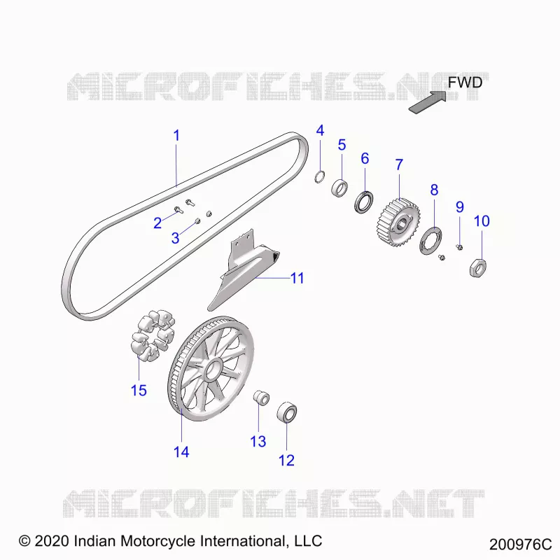 TREN, DRIVE SPROCKET, BELT AND GUARD