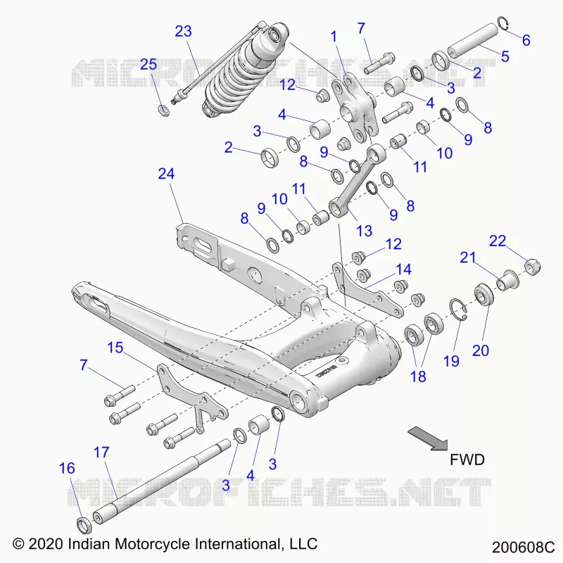 SUSPENSION TRASERA ASM., SWING ARM AND SHOCK