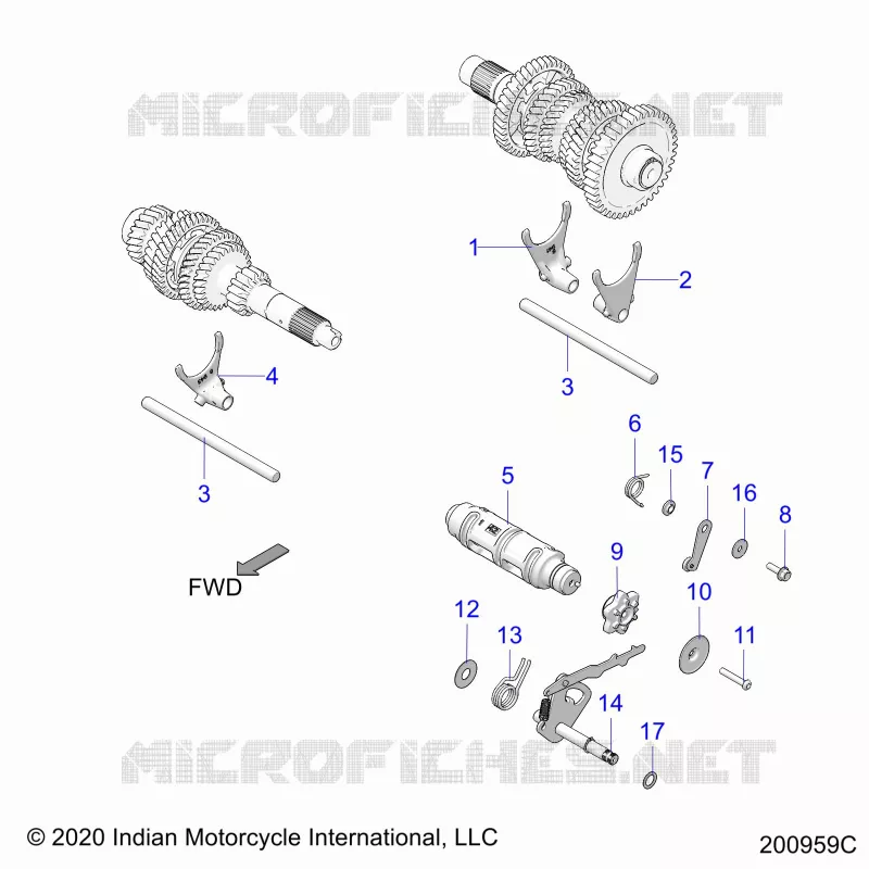 DRIVE TRAIN, HORQUILLAS DE CAMBIO AND DRUM